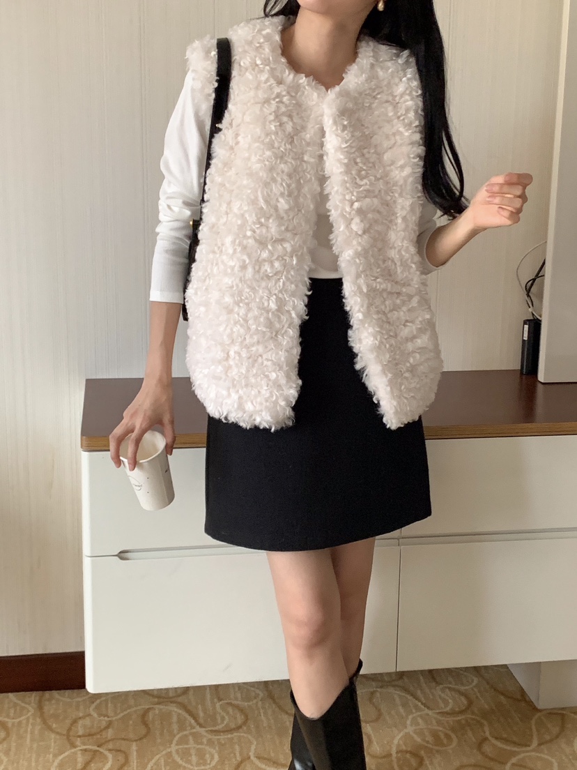 FRILL-T韓國直郵東大門實拍女裝新品24秋冬人氣休閑馬甲FRILL-T馬甲