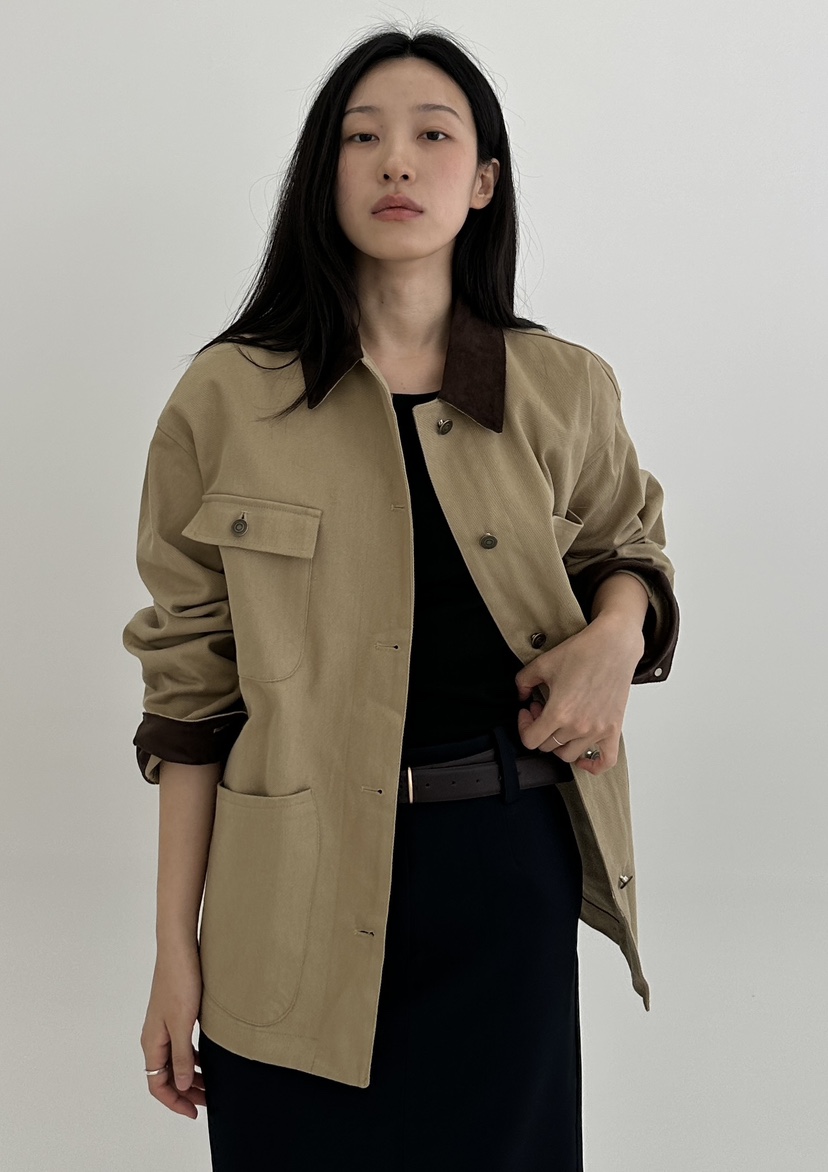 A.VER直郵韓國代購女裝新款人氣職業推薦24秋冬夾克麂皮A.VER夾克