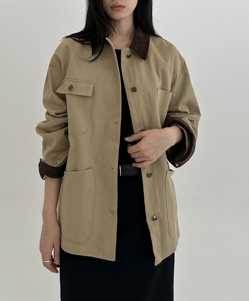 A.VER直郵韓國代購女裝新款人氣職業推薦24秋冬夾克麂皮A.VER夾克