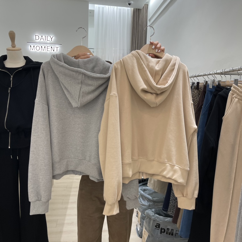 ROSE MALLOW韓國直郵東大門代購女裝新品職業衛衣拉鏈連帽DAILY MOMENT衛衣