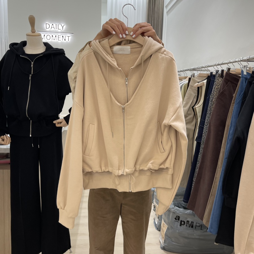 ROSE MALLOW韓國直郵東大門代購女裝新品職業衛衣拉鏈連帽DAILY MOMENT衛衣圖色2