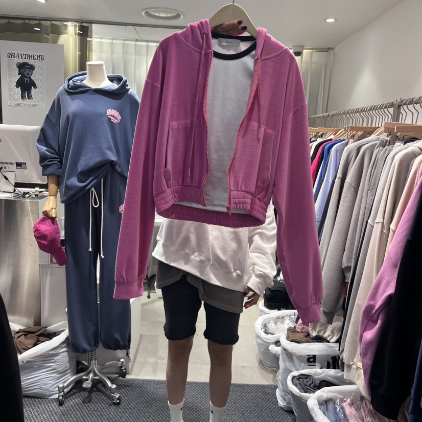 THE LOT/ LOT韓國直郵女裝新品24秋冬熱賣真品衛衣拉鏈THE LOT/ LOT衛衣