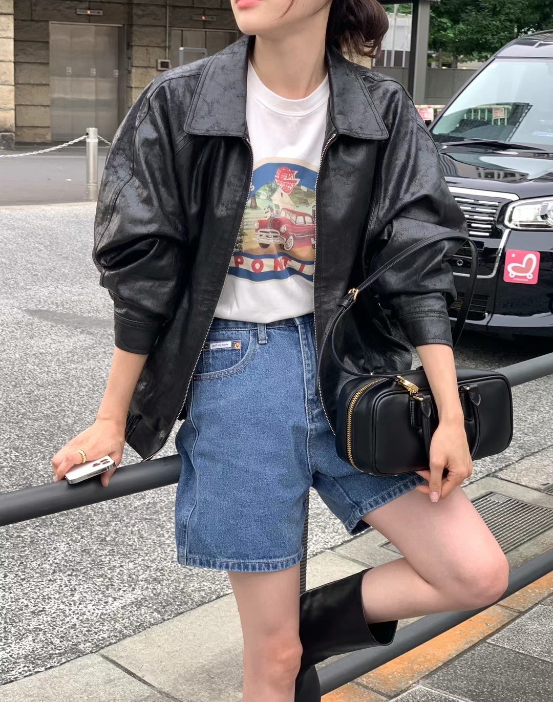 Call my name韓國直郵東大門代購女裝新品真品24秋冬夾克皮革Call my name夾克圖色2