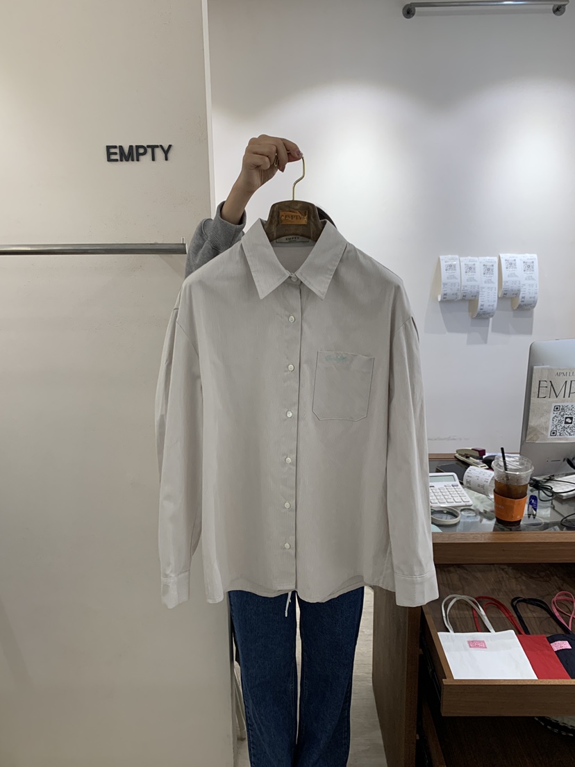 EMPTY直郵韓國代購女裝新款推薦真品休閑24秋冬襯衫蕾絲衫EMPTY襯衫/蕾絲衫圖色1