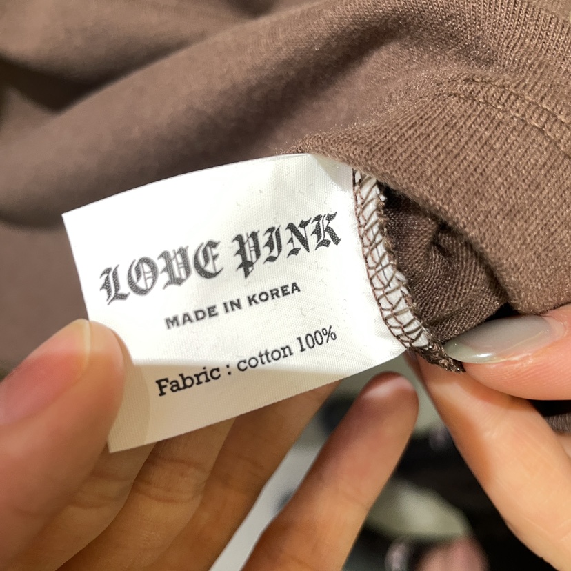 LOVE PINK直郵韓國代購女裝新品真品24秋冬職業推薦長袖T恤LOVE PINK長袖T恤