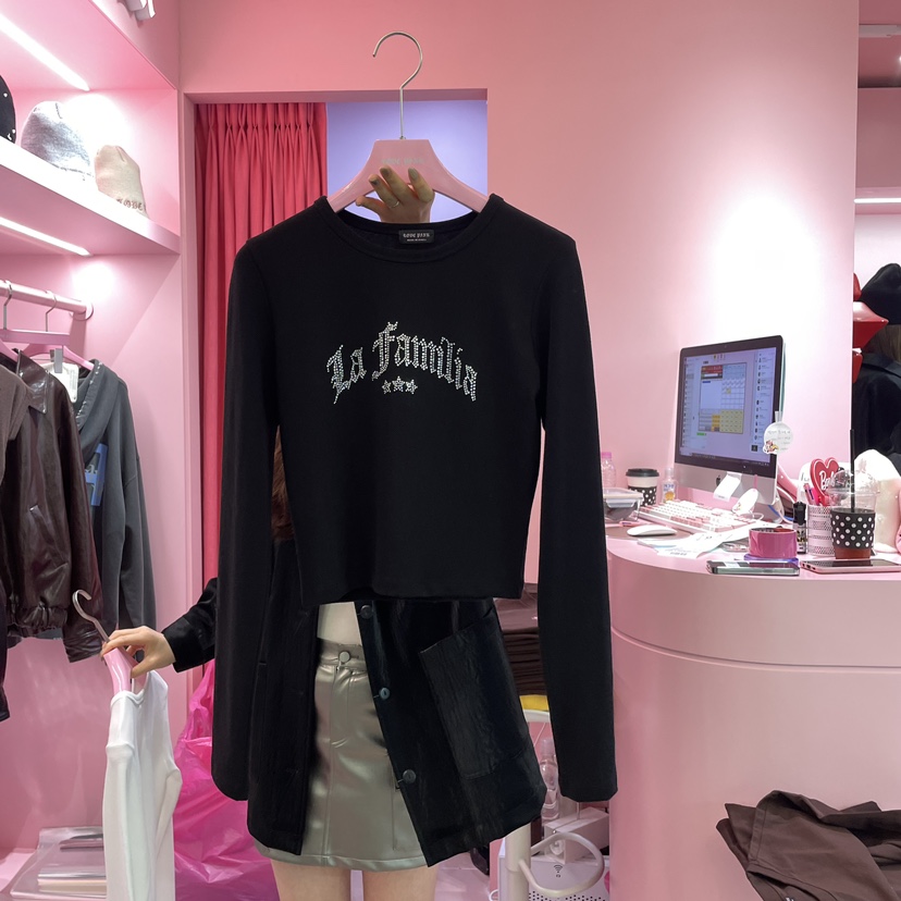 LOVE PINK直郵韓國代購女裝新品真品24秋冬職業推薦長袖T恤LOVE PINK長袖T恤圖色3
