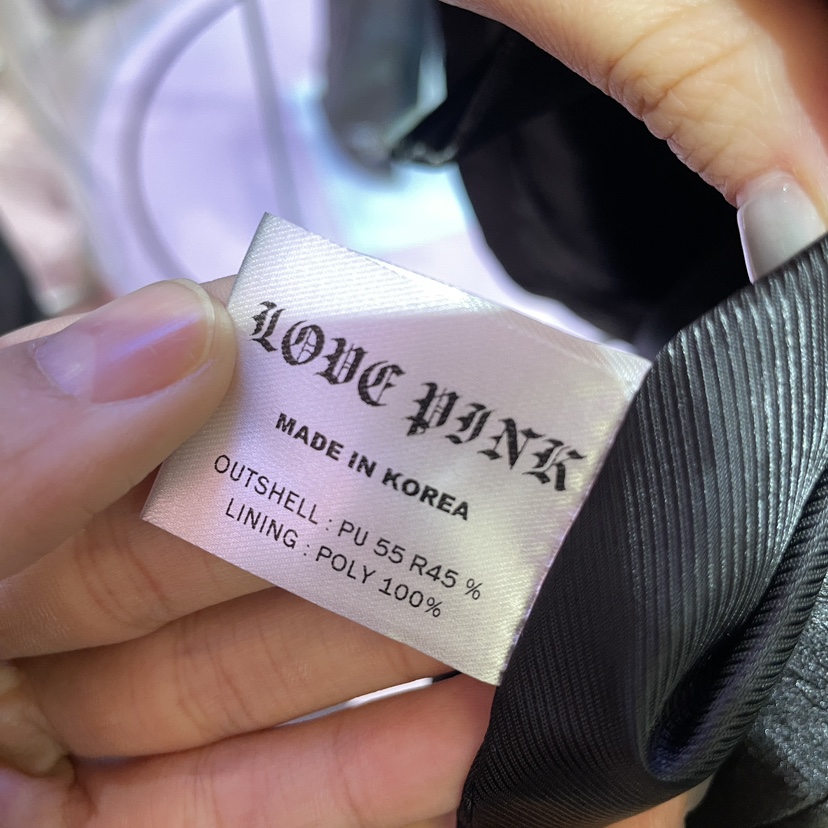 LOVE PINK韓國直郵女裝新品推薦24秋冬時尚真品夾克皮革LOVE PINK夾克