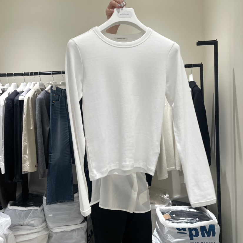MASCULINE韓國直郵女裝新品休閑職業推薦人氣24秋冬長袖T恤MASCULINE長袖T恤