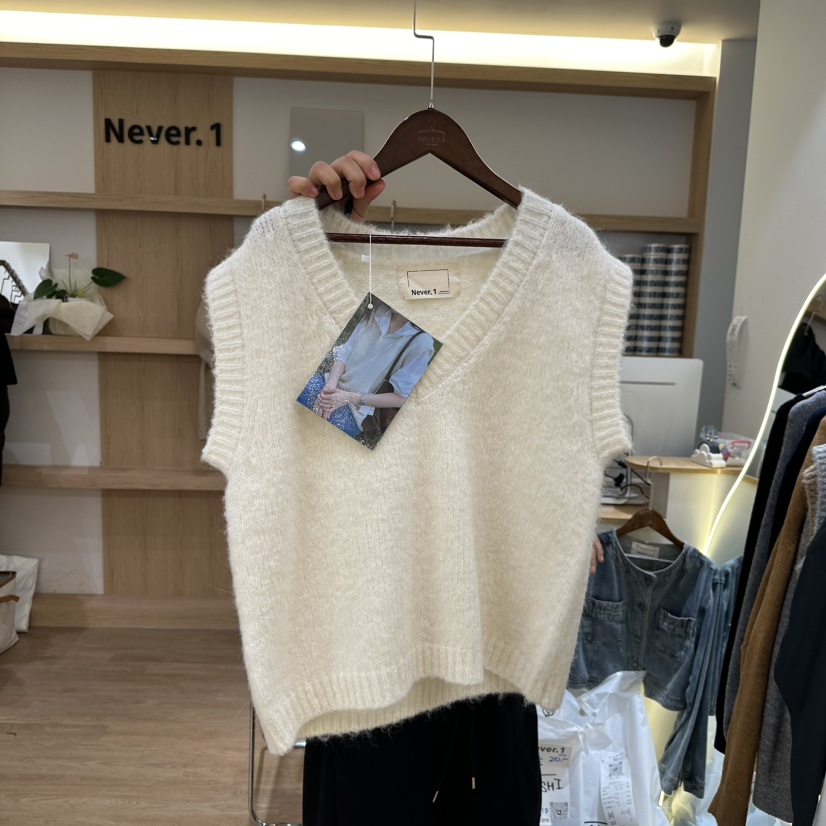 NEVER.1韓國直郵女裝新品推薦休閑人氣職業吊帶背心羊駝毛NEVER.1吊帶/背心圖色1