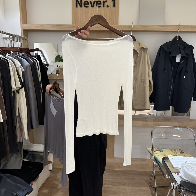 NEVER.1韓國直郵東大門實拍女裝新品推薦職業休閑長袖T恤NEVER.1長袖T恤