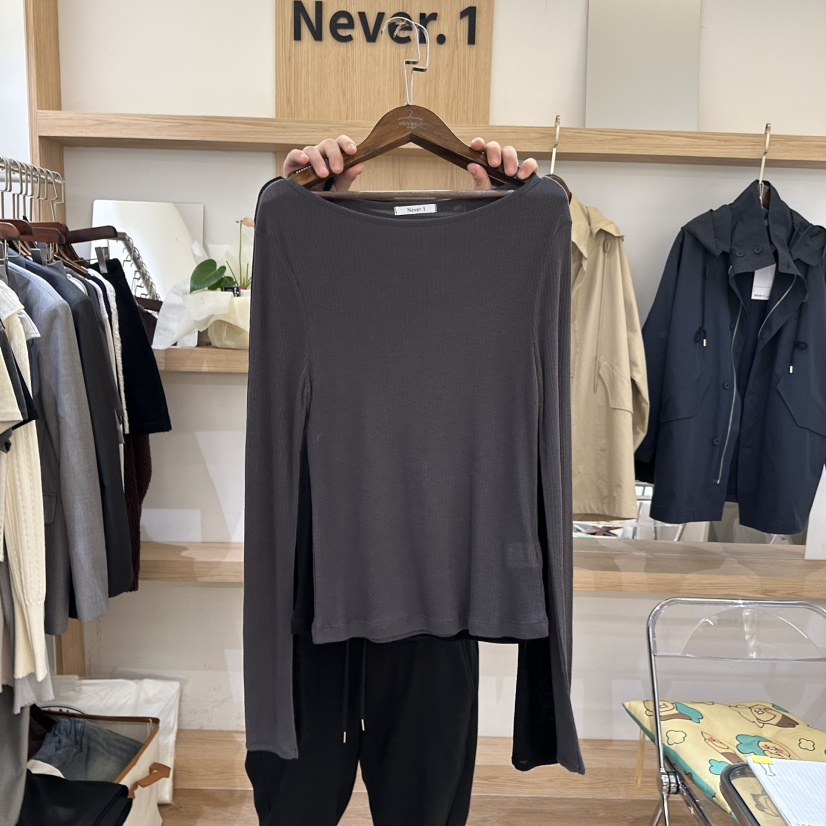 NEVER.1韓國直郵東大門實拍女裝新品推薦職業休閑長袖T恤NEVER.1長袖T恤圖色4