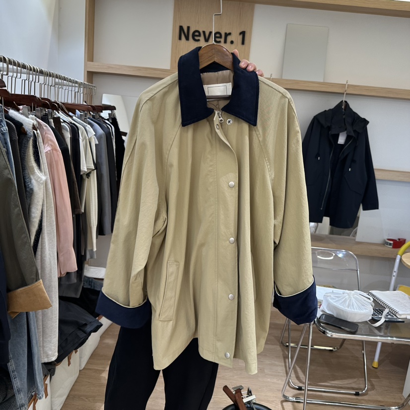 NEVER.1韓國直郵女裝新款24秋冬人氣熱賣推薦時尚長款風衣NEVER.1長款風衣圖色1