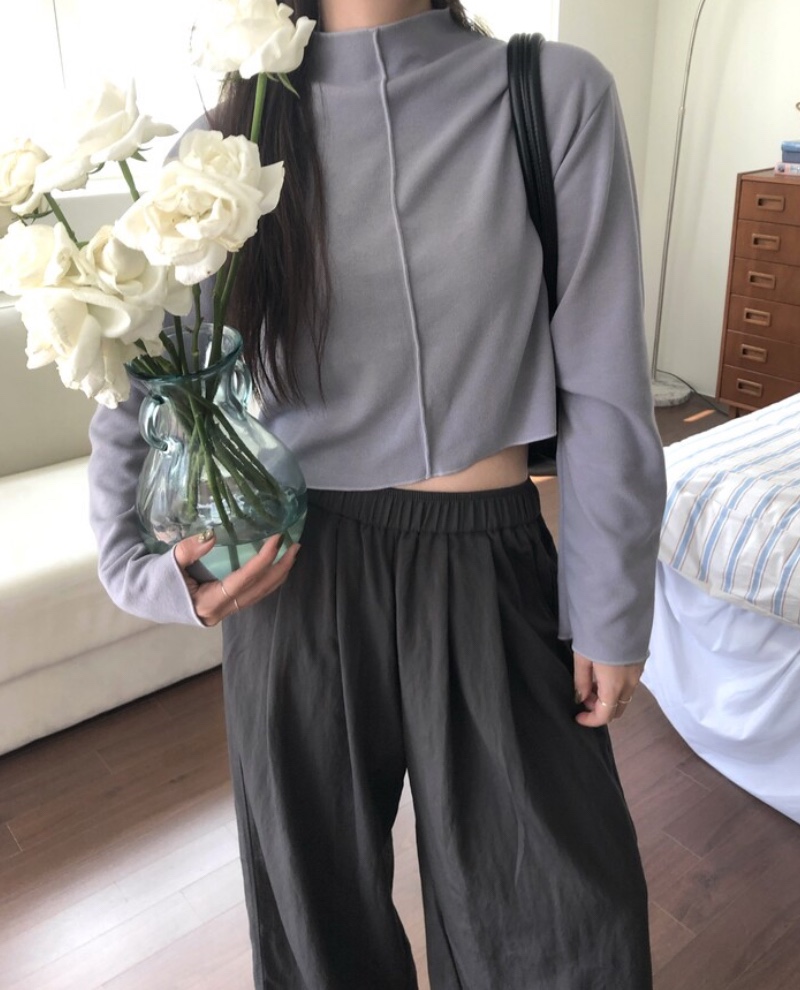 OEUF韓國直郵東大門實拍女裝新品時尚休閑推薦熱賣24秋冬長袖T恤OEUF長袖T恤