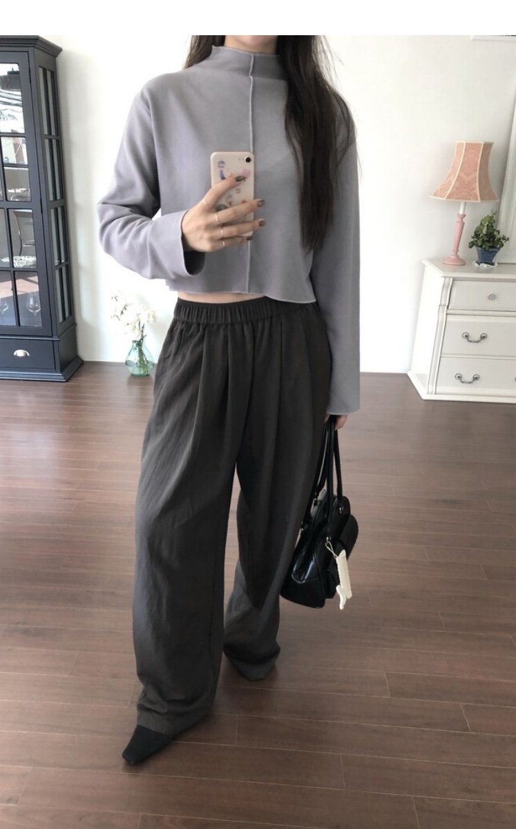 OEUF韓國直郵東大門實拍女裝新品時尚休閑推薦熱賣24秋冬長袖T恤OEUF長袖T恤