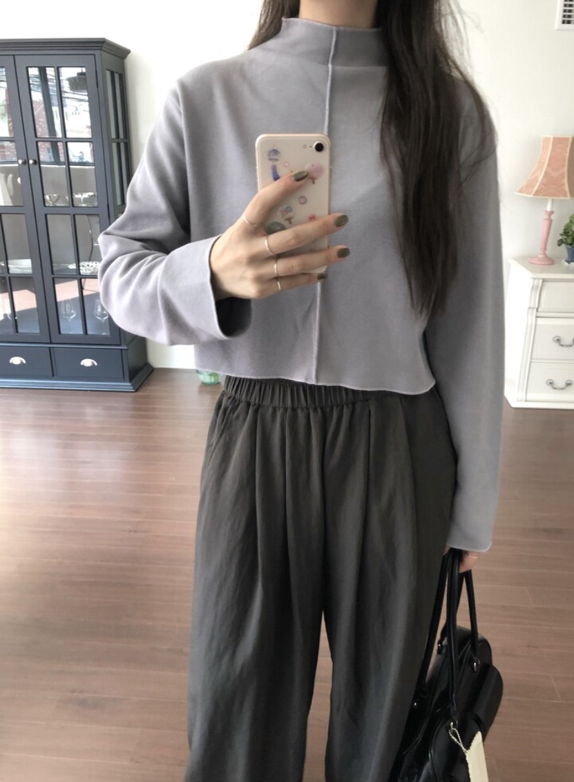 OEUF韓國直郵東大門實拍女裝新品時尚休閑推薦熱賣24秋冬長袖T恤OEUF長袖T恤