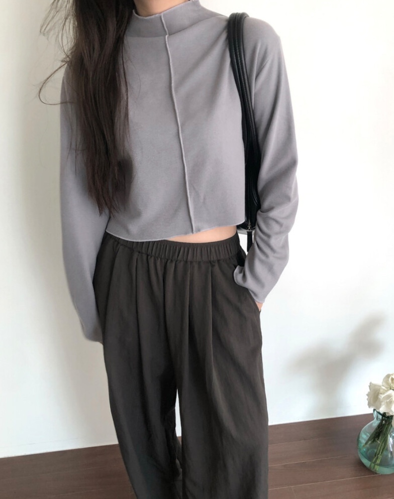 OEUF韓國直郵東大門實拍女裝新品時尚休閑推薦熱賣24秋冬長袖T恤OEUF長袖T恤