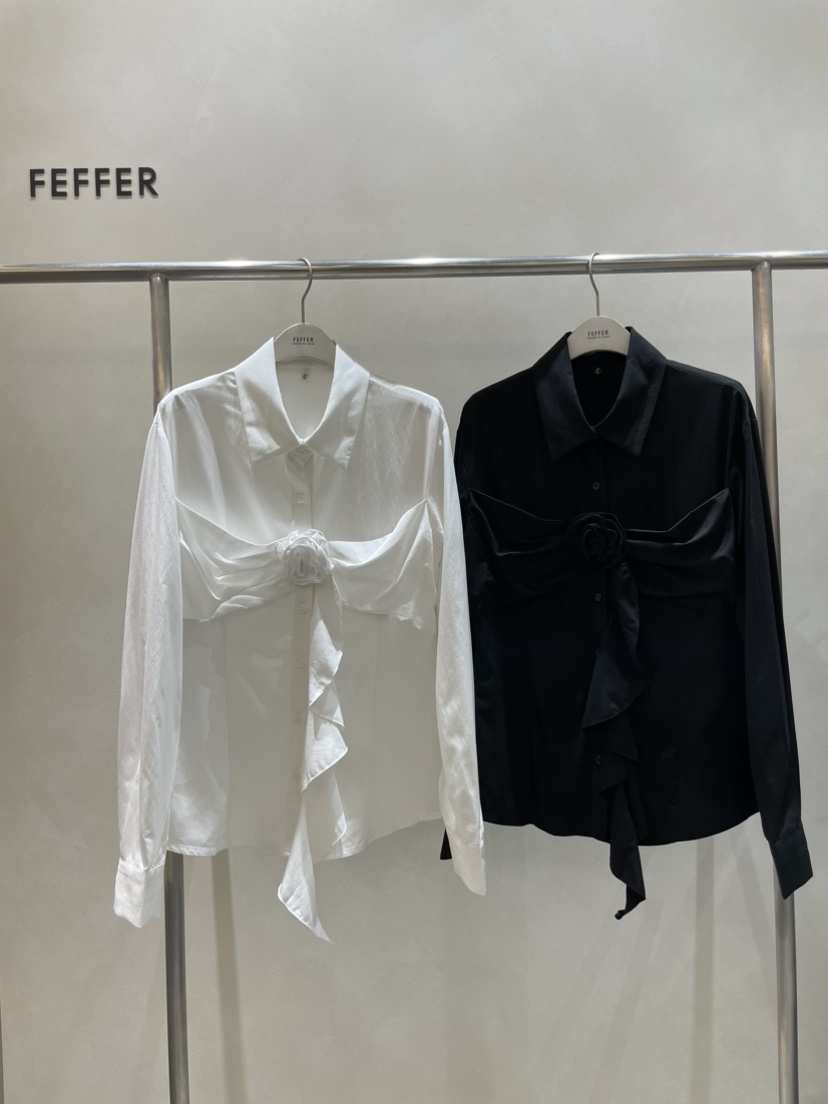 FEFFER直郵韓國代購女裝新品時尚人氣職業休閑真品襯衫蕾絲衫FEFFER襯衫/蕾絲衫