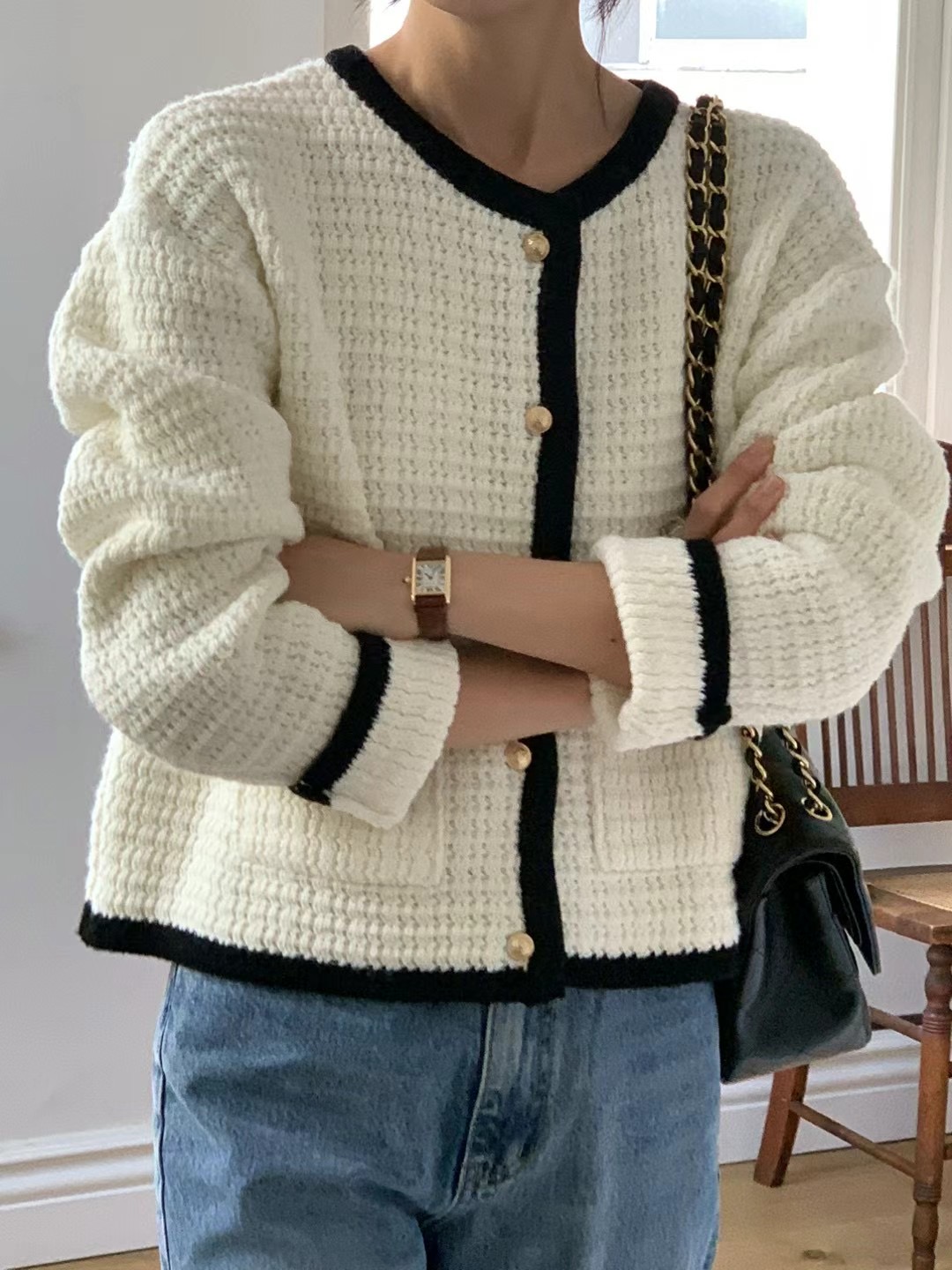 MICO直郵韓國代購女裝新款職業熱賣時尚推薦休閑24秋冬針織衫ALL OVER針織衫