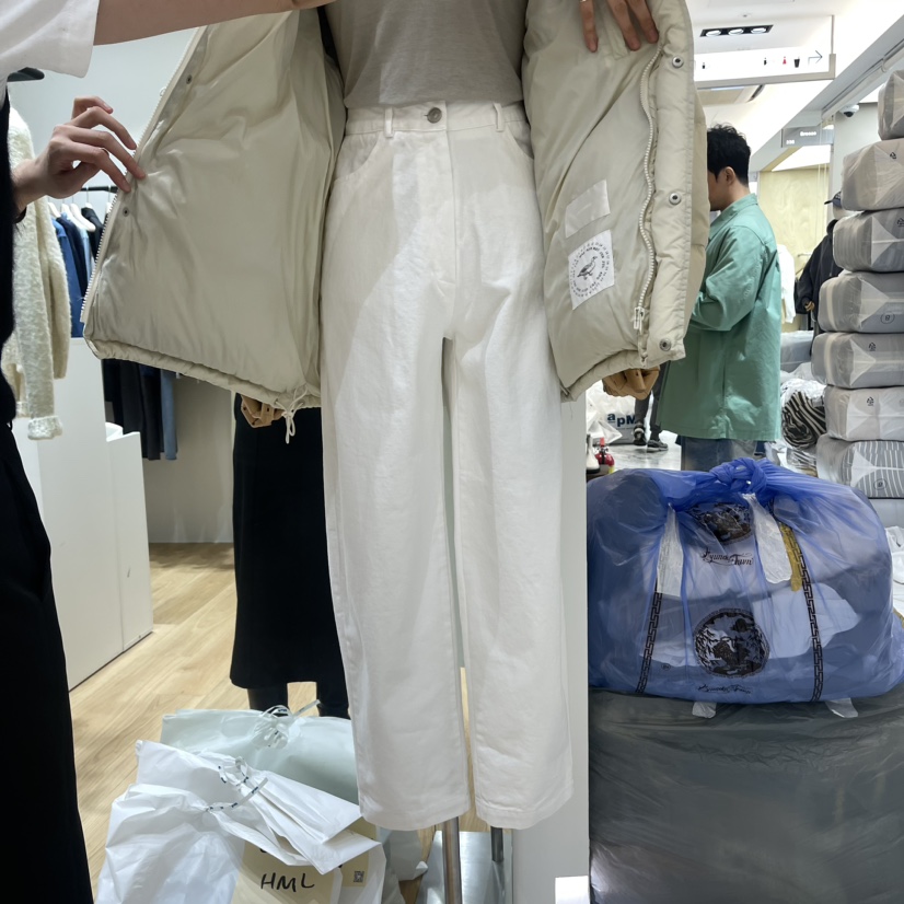 OFCOURSE直郵韓國代購女裝新品職業推薦真品24秋冬牛仔褲加絨OFCOURSE牛仔褲圖色2