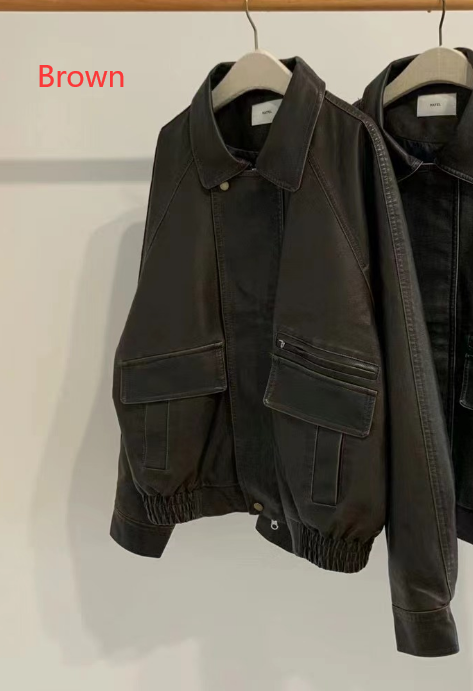 RATEL韓國直郵女裝新品推薦真品職業24秋冬皮衣皮革夾克衫RATEL皮衣圖色1