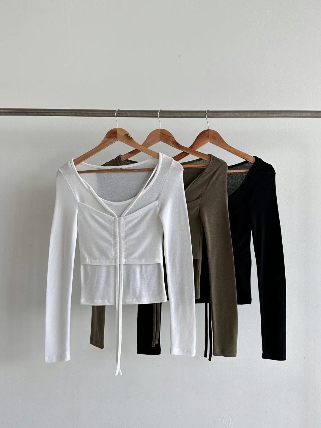 HIGHCOLOR韓國直郵東大門實拍女裝新品真品24秋冬長袖T恤HIGHCOLOR長袖T恤