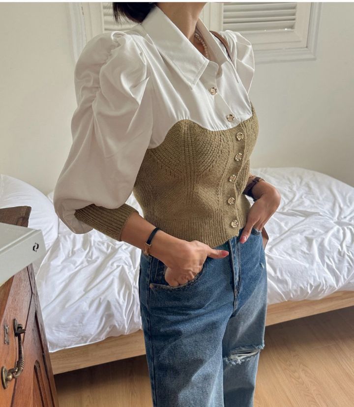 FRANKMIU直郵韓國代購女裝新品熱賣休閑真品職業襯衫蕾絲衫FEMME襯衫/蕾絲衫