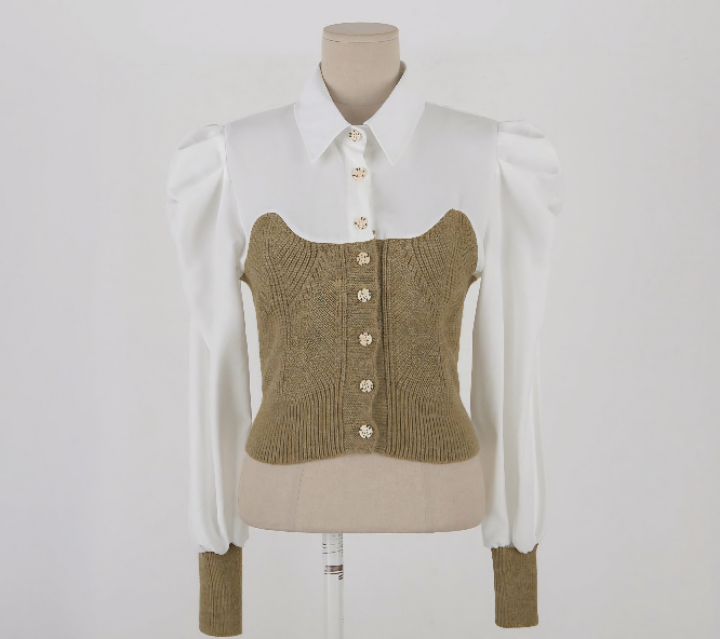 FRANKMIU直郵韓國代購女裝新品熱賣休閑真品職業襯衫蕾絲衫FEMME襯衫/蕾絲衫圖色2