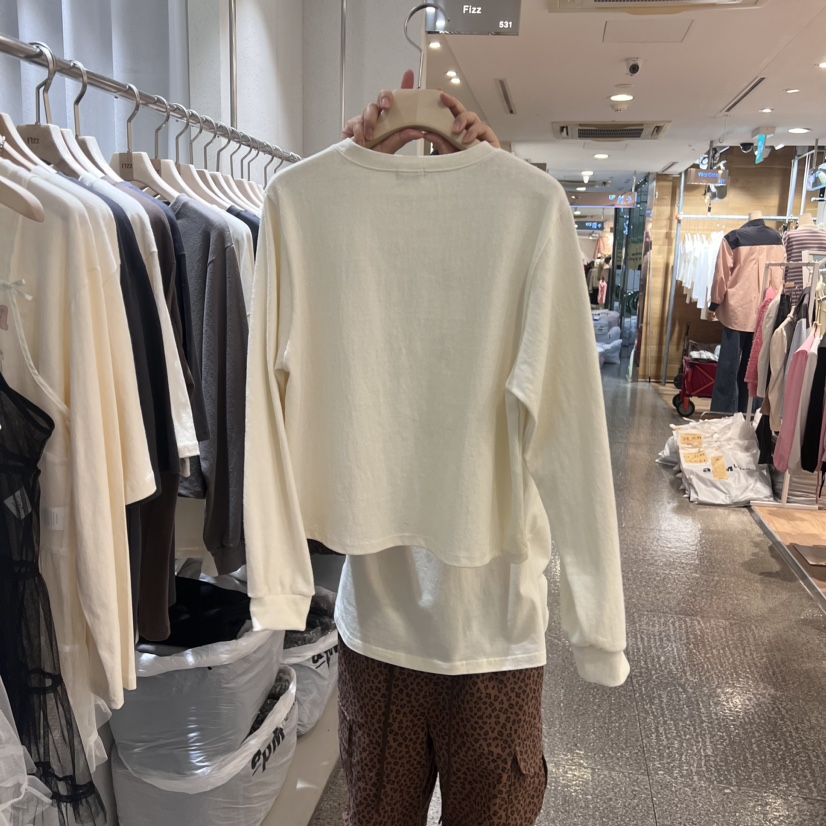 FIZZ韓國直郵女裝新品熱賣真品24秋冬休閑職業時尚長袖T恤FIZZ長袖T恤