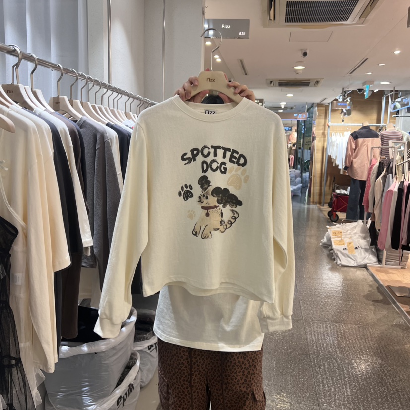 FIZZ韓國直郵女裝新品熱賣真品24秋冬休閑職業時尚長袖T恤FIZZ長袖T恤