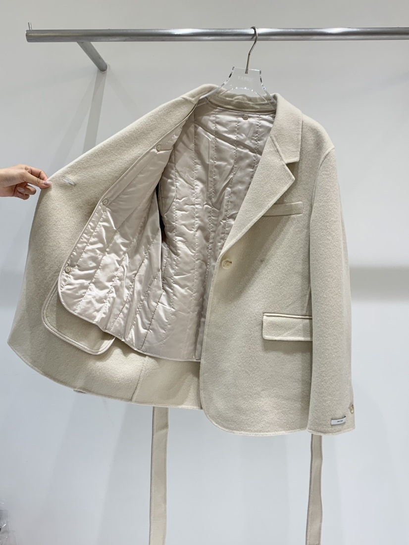 FABRIC直郵韓國代購女裝新款職業真品人氣推薦24秋冬短款大衣FABRIC短款大衣