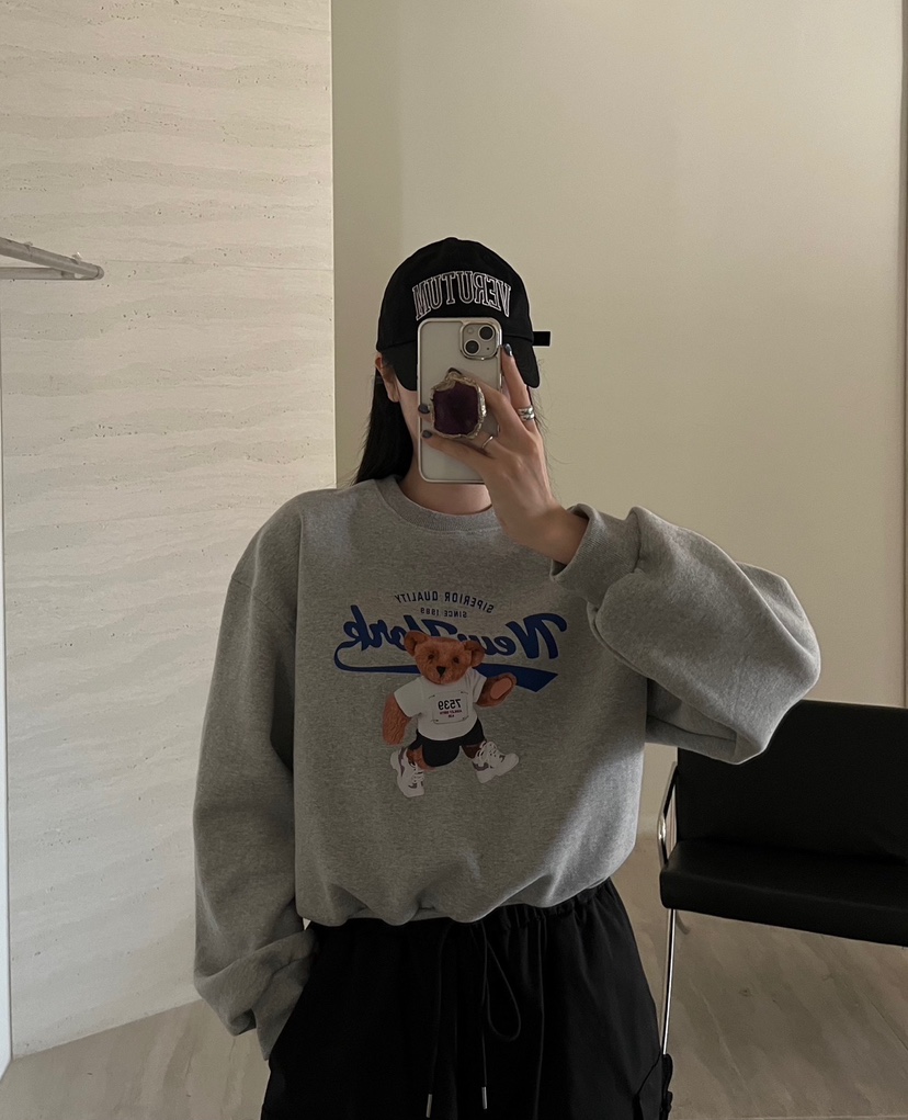 AMUSE SEOUL直郵韓國代購女裝新品休閑人氣24秋冬衛衣加絨拉絲AMUSE SEOUL衛衣