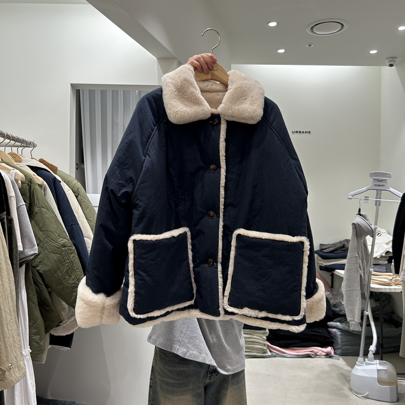 URBANE-P直郵韓國代購女裝新品24秋冬休閑職業短款棉服兩面URBANE-P短款棉服圖色3