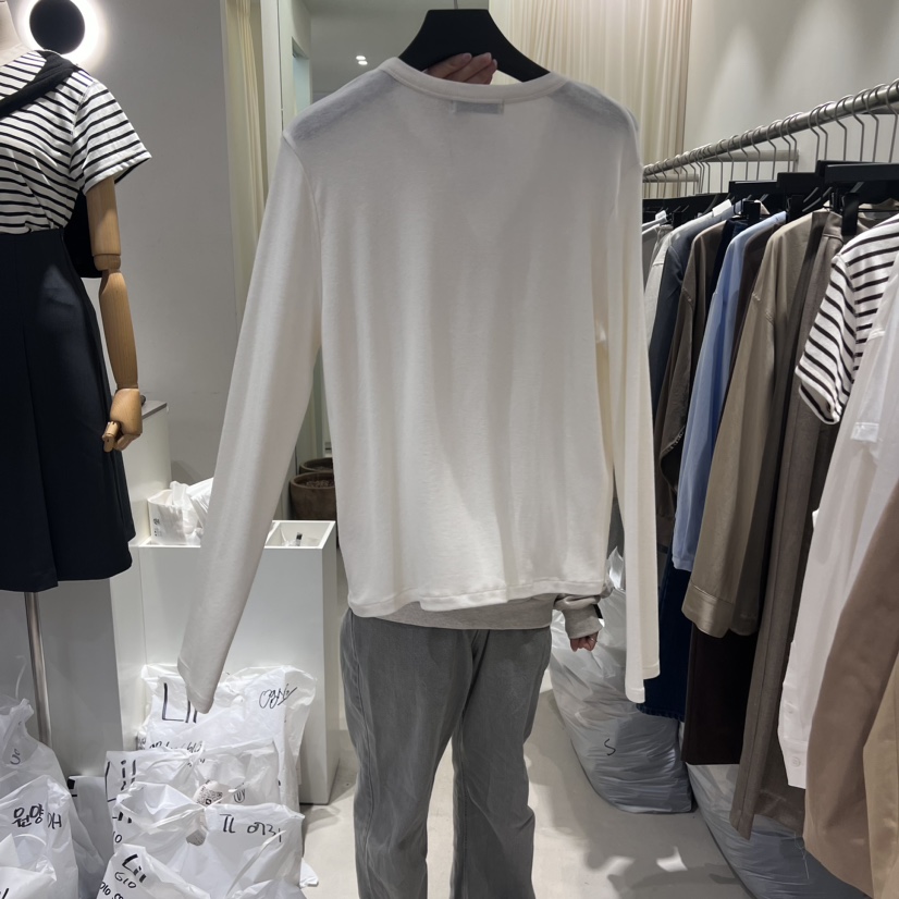 LIL直郵韓國代購女裝新品人氣推薦真品休閑24秋冬長袖T恤LIL長袖T恤