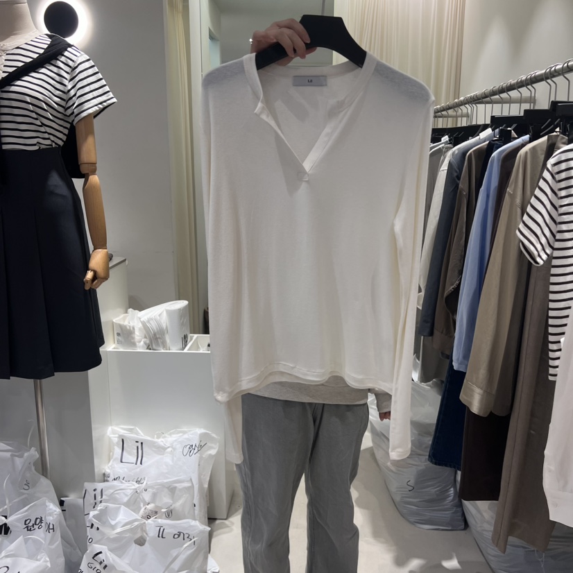 LIL直郵韓國代購女裝新品人氣推薦真品休閑24秋冬長袖T恤LIL長袖T恤