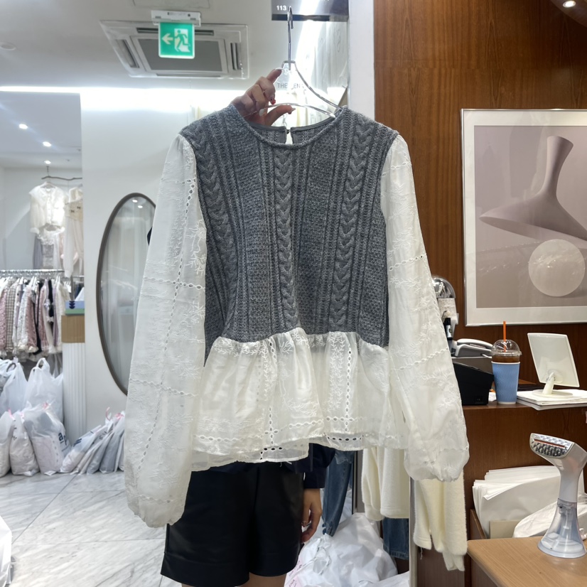 THE LENA韓國直郵東大門實拍女裝新品休閑真品職業襯衫蕾絲衫NWEOL襯衫/蕾絲衫
