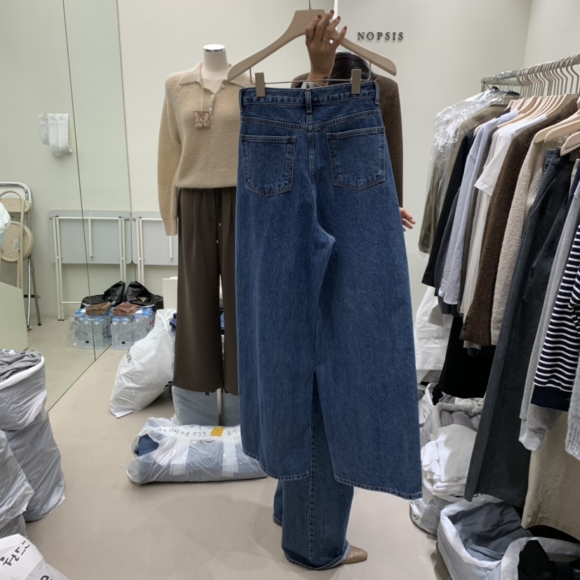 NOPSIS韓國直郵女裝新款人氣休閑時尚真品24秋冬熱賣牛仔褲NOPSIS牛仔褲