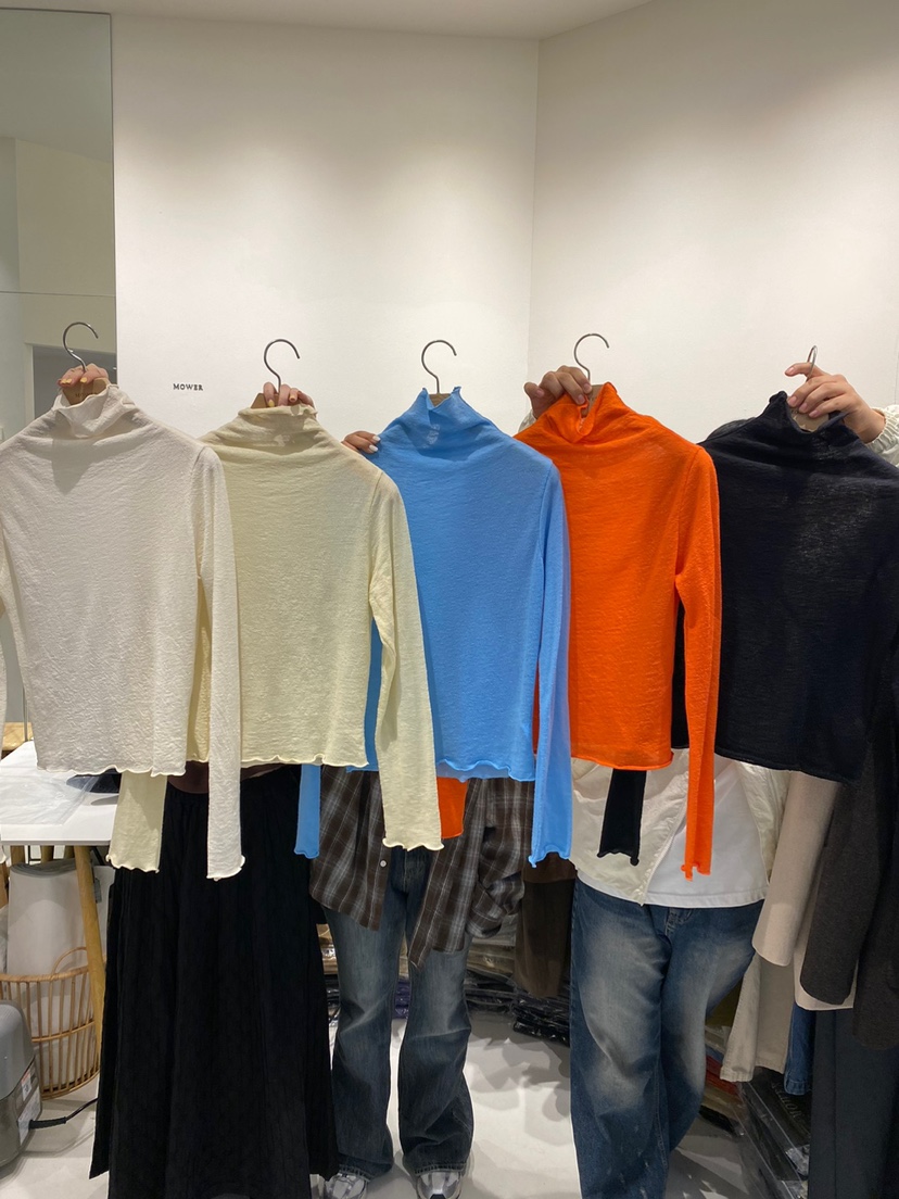 MOWER韓國直郵東大門實拍女裝新品職業休閑24秋冬長袖T恤MOWER長袖T恤圖色4左四色
