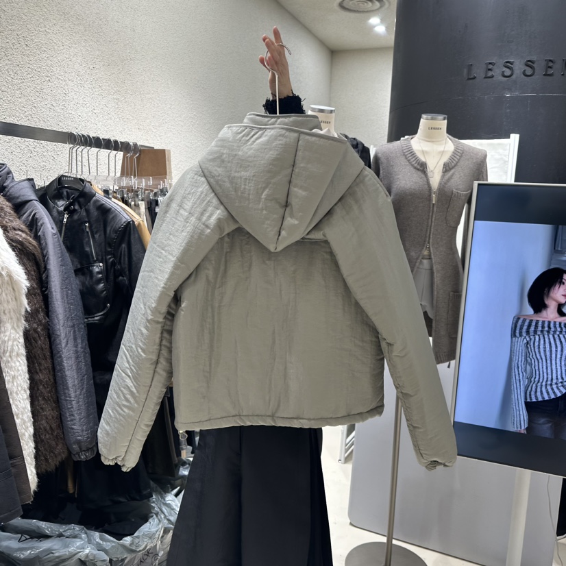 LESSEN直郵韓國代購女裝新品熱賣真品24秋冬推薦短款棉服LESSEN短款棉服