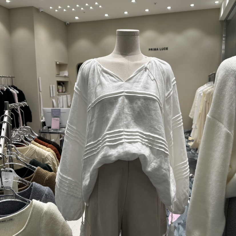 CHARLOTTE韓國直郵東大門實拍女裝新品真品熱賣襯衫蕾絲衫亞麻CHARLOTTE襯衫/蕾絲衫圖色1