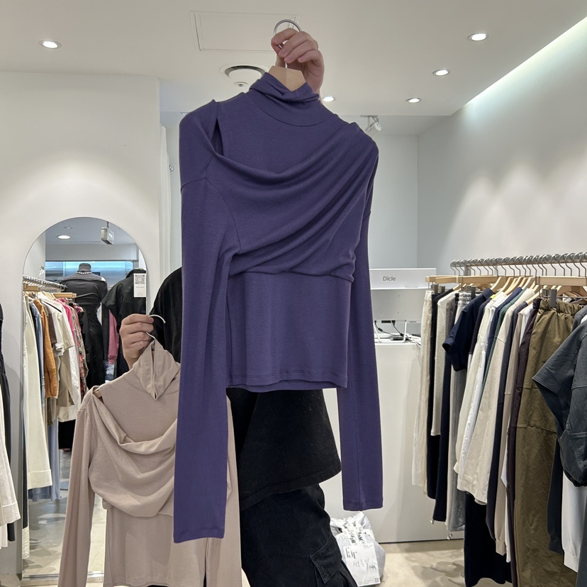 FAR韓國直郵東大門代購女裝新品時尚真品人氣職業長袖T恤天絲X-MOOD長袖T恤圖色3