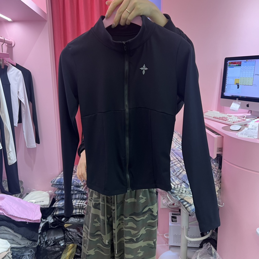 LOVE PINK韓國直郵東大門實拍女裝新款休閑推薦針織衫拉鏈LOVE PINK針織衫圖色4