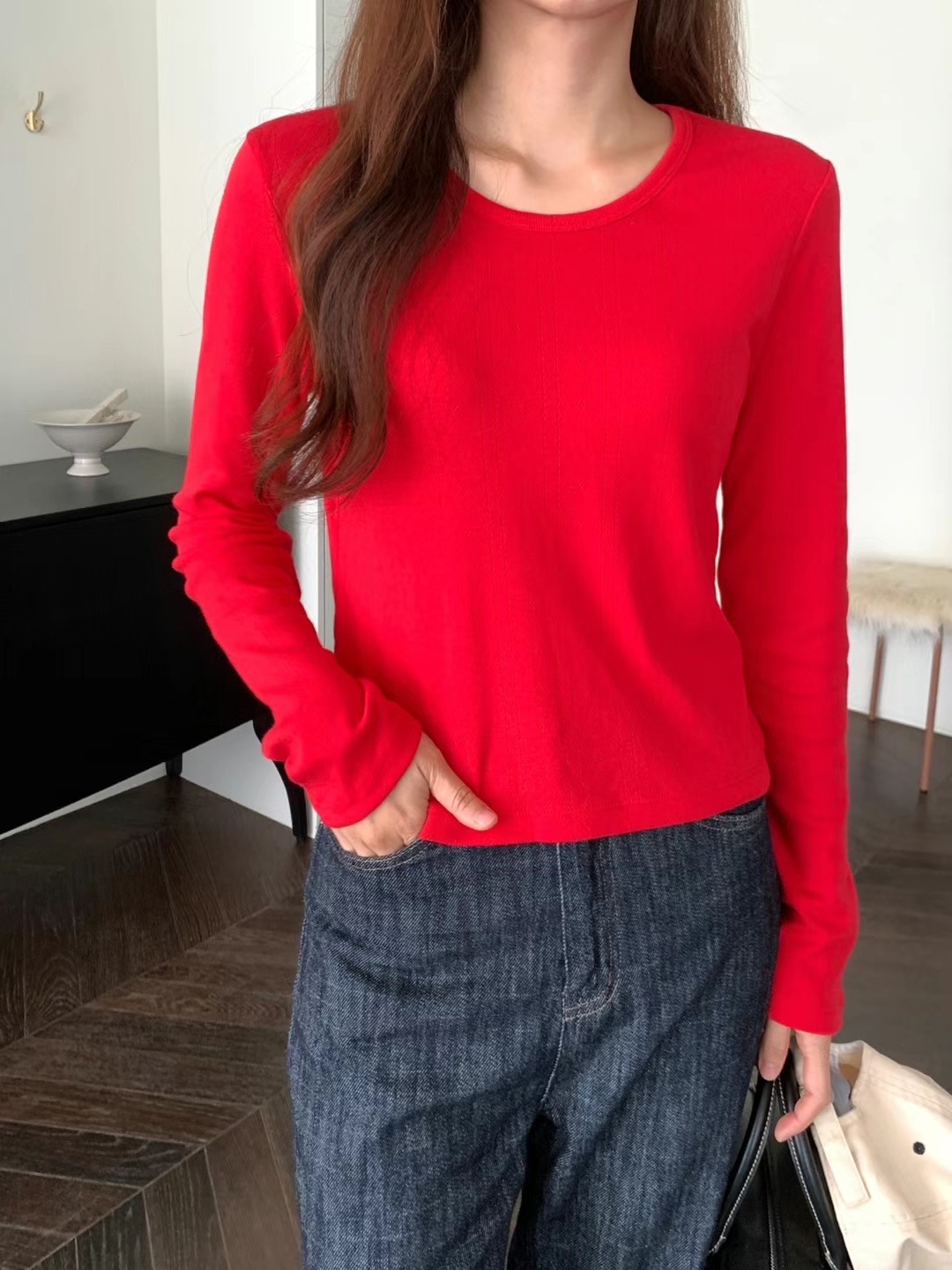 CHOCOLATE韓國直郵女裝新款推薦人氣真品職業24秋冬長袖T恤CHOCOLATE長袖T恤圖色4