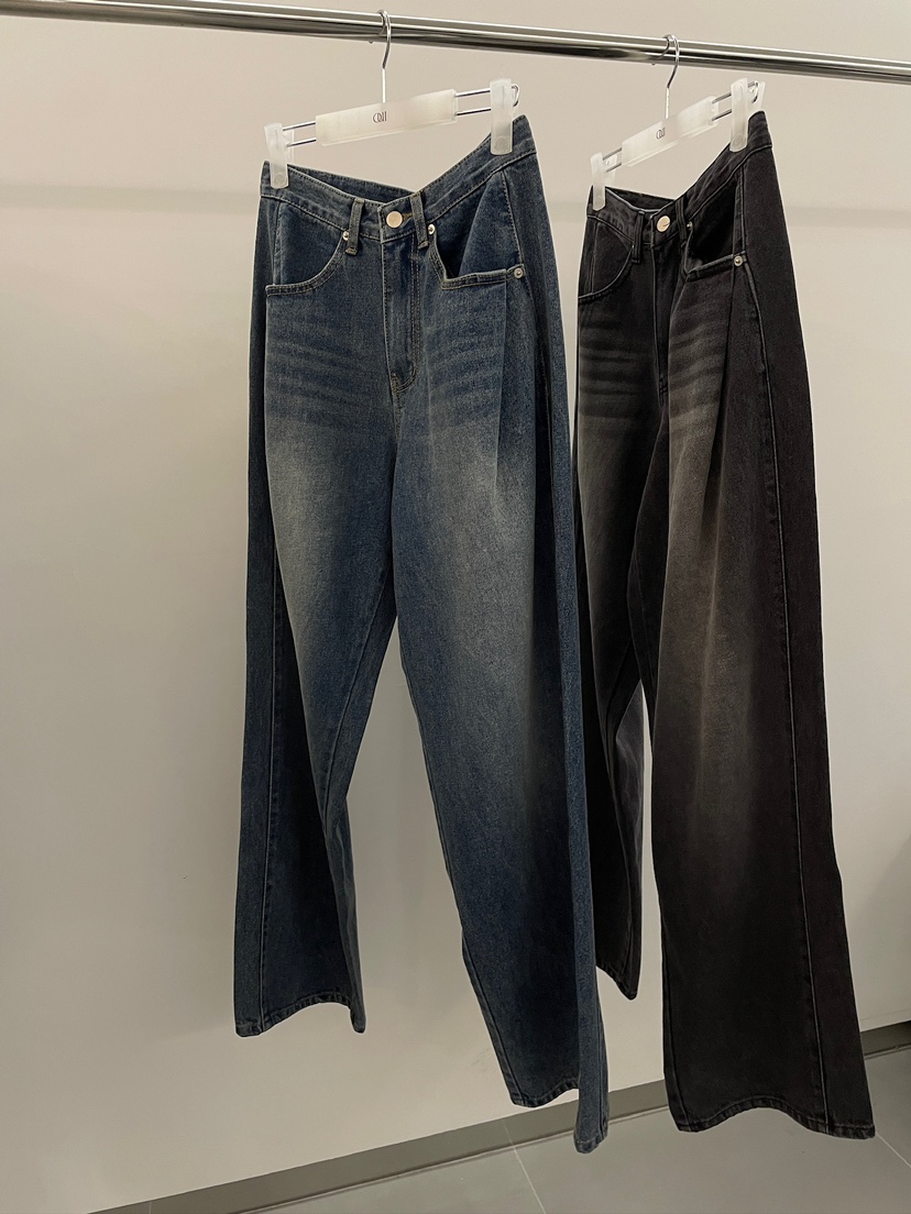 OUI-P韓國直郵東大門代購女裝新款24秋冬真品人氣牛仔褲OUI-P牛仔褲