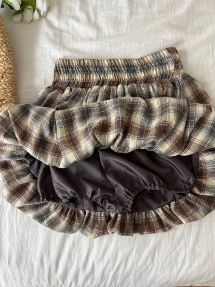 by hey/To Sewing直郵韓國代購女裝新品休閑人氣短裙格紋BY HEY/TO SEWING短裙