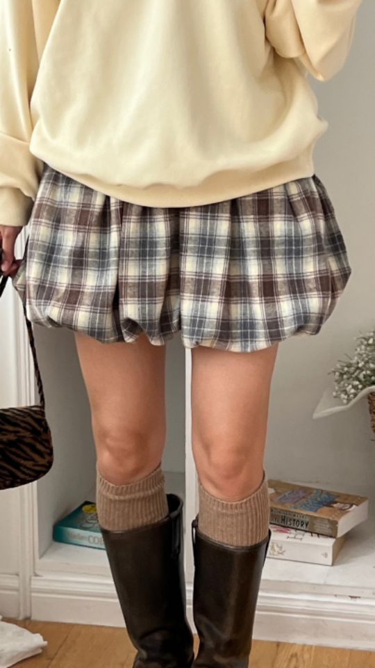 by hey/To Sewing直郵韓國代購女裝新品休閑人氣短裙格紋BY HEY/TO SEWING短裙