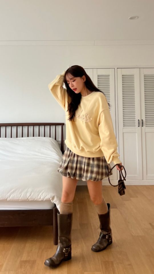 by hey/To Sewing直郵韓國代購女裝新品休閑人氣短裙格紋BY HEY/TO SEWING短裙