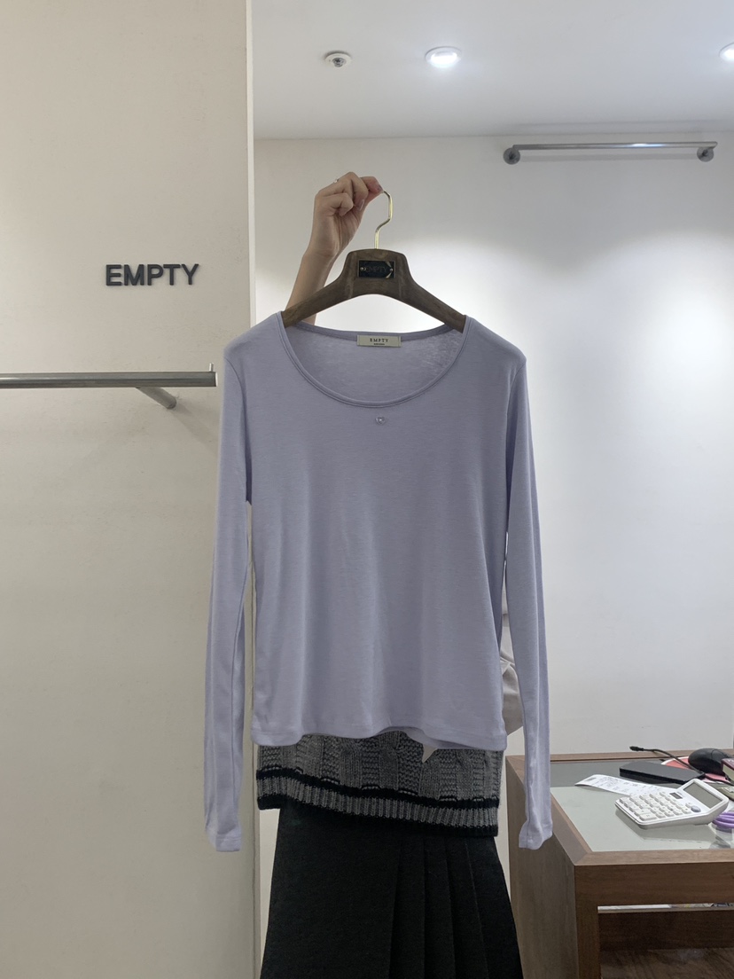 EMPTY直郵韓國代購女裝新款職業真品休閑推薦熱賣時尚長袖T恤EMPTY長袖T恤圖色1