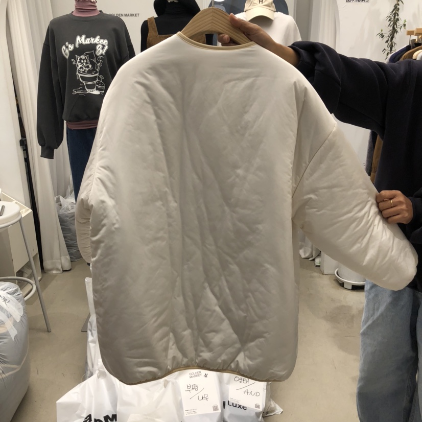 GOLDEN MARKET韓國直郵女裝新品推薦職業短款棉服兩面雙面GOLDEN MARKET短款棉服