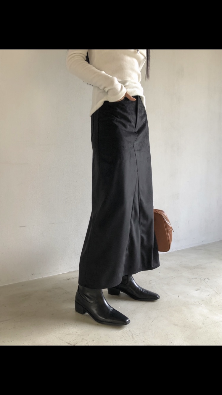 ROUGH韓國直郵女裝新款人氣推薦24秋冬休閑真品職業長裙麂皮ROUGH長裙