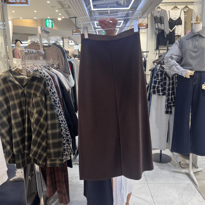 PLANTS ON GRAY直郵韓國代購女裝新品職業24秋冬半身裙中短裙PLANTS ON GRAY半身裙/中短裙